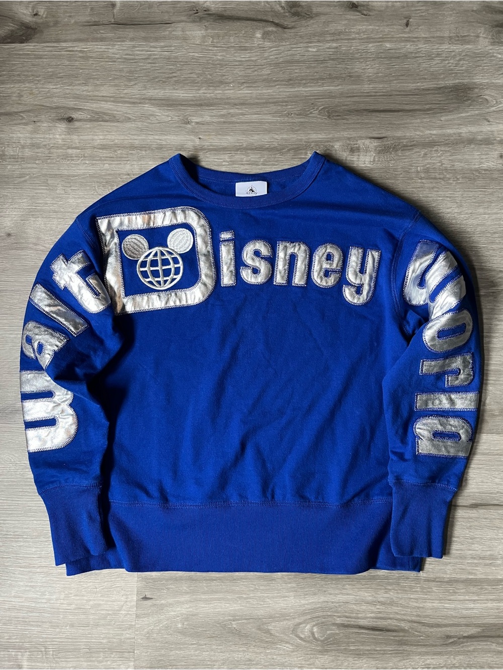WDW Disney World Dreams Come True Blue Sweater with Appliqué and Embroidery